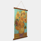 Vincent van Gogh twaalf zonnebloemen in een vaas Hangend Wandkleed (Gebogen)