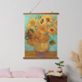 Vincent van Gogh twaalf zonnebloemen in een vaas Hangend Wandkleed (Slaapkamer)