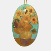 Vincent van Gogh twaalf zonnebloemen in een vaas Keramisch Ornament (Links)