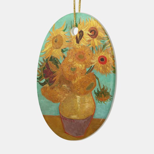 Vincent van Gogh twaalf zonnebloemen in een vaas Keramisch Ornament (Links)