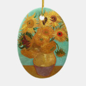 Vincent van Gogh twaalf zonnebloemen in een vaas Keramisch Ornament (Voorkant)