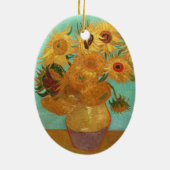 Vincent van Gogh twaalf zonnebloemen in een vaas Keramisch Ornament (Achterkant)