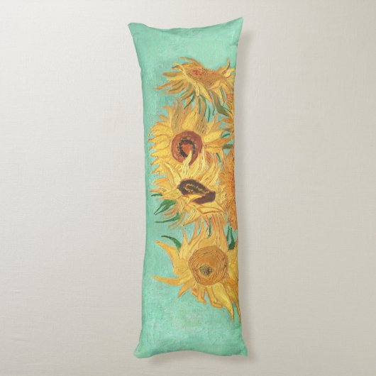Vincent van Gogh twaalf zonnebloemen in een vaas Lichaamskussen (Achterkant (Verticaal))