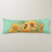 Vincent van Gogh twaalf zonnebloemen in een vaas Lichaamskussen (Voorkant)