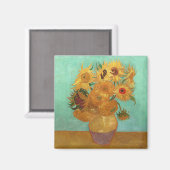 Vincent van Gogh twaalf zonnebloemen in een vaas Magneet (Voorkant / Achterkant)