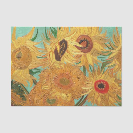 Vincent van Gogh twaalf zonnebloemen in een vaas Tissuepapier (Voorkant)