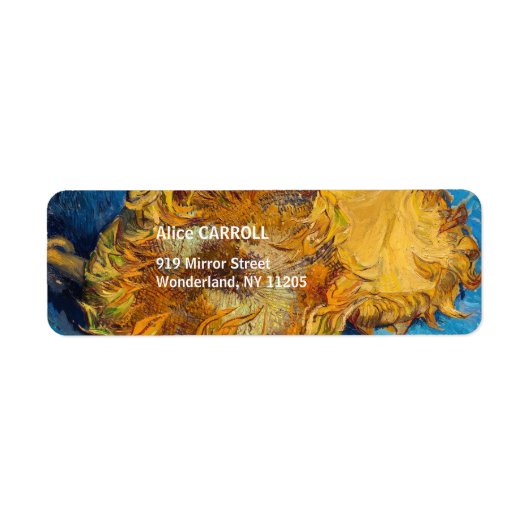 Vincent van Gogh - Twee afgesneden zonnebloemen Etiket (Voorkant)