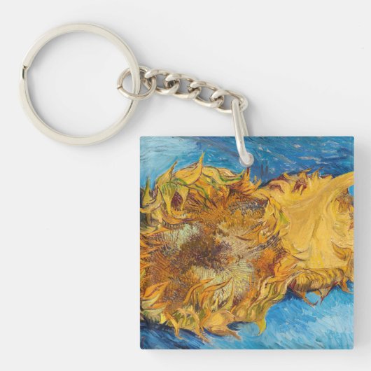 Vincent van Gogh - Twee afgesneden zonnebloemen Sleutelhanger (Voorkant)