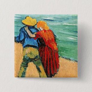Vincent van Gogh - Twee Geliefden Vierkante Button 5,1 Cm