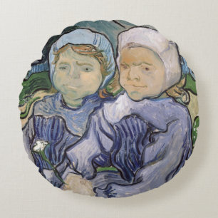 Vincent van Gogh Twee kleine meisjes, 1890 Rond Kussen