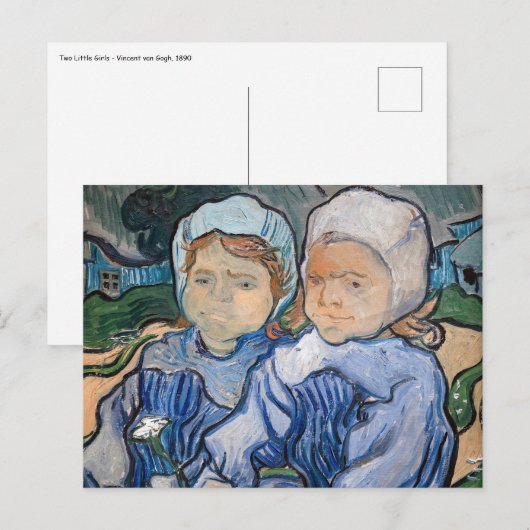 Vincent van Gogh - Twee kleine meisjes Briefkaart (Voorkant / Achterkant)