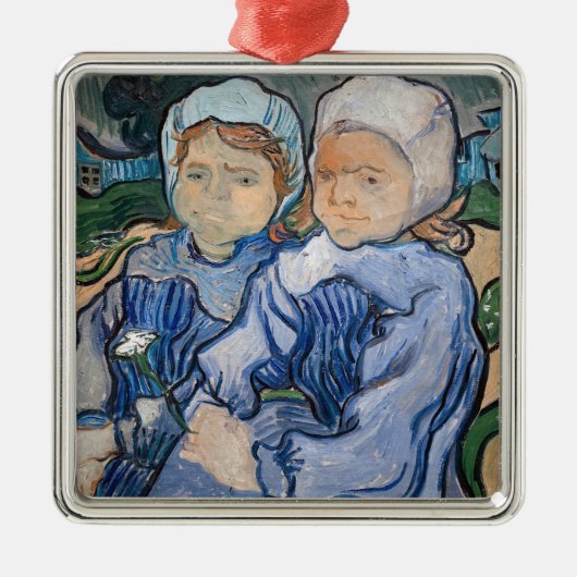 Vincent van Gogh - Twee kleine meisjes Metalen Ornament (Voorkant)