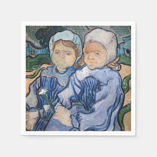 Vincent van Gogh - Twee kleine meisjes Servet (Voorkant)