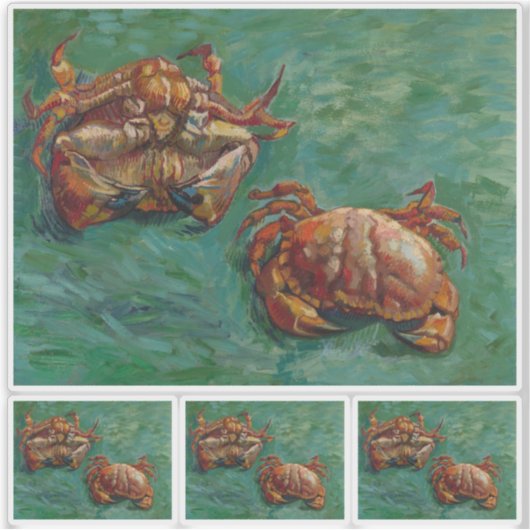 Vincent van Gogh, twee krabben Sticker (Voorkant)