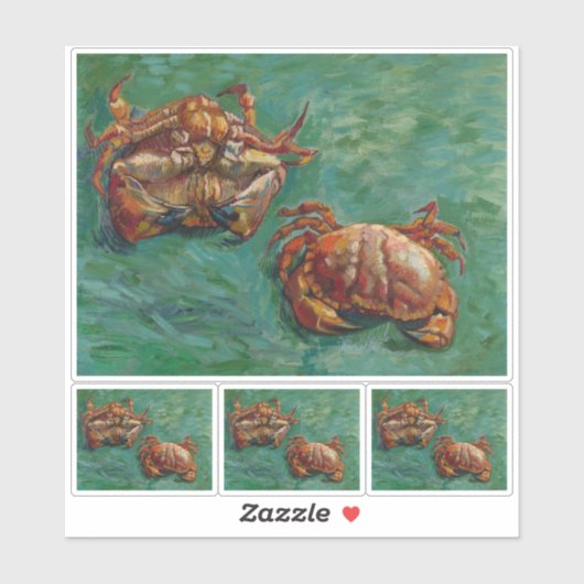 Vincent van Gogh, twee krabben Sticker (Vel)