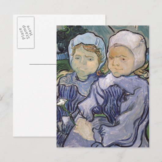 Vincent van Gogh | Twee Meisjes, 1890 Briefkaart (Voorkant / Achterkant)