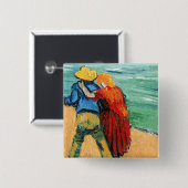 Vincent van Gogh - Twee overs Vierkante Button 5,1 Cm (Voorkant /achterkant)