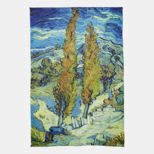 Vincent Van Gogh Twee Populieren bij Saint-Rémy Theedoek
