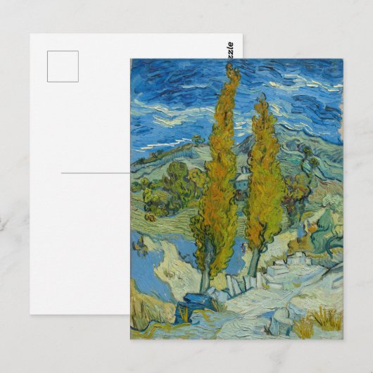 Vincent van Gogh, twee populieren in de Alpilles Briefkaart (Voorkant / Achterkant)