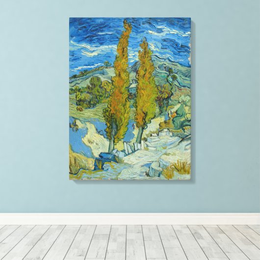 Vincent van Gogh, twee populieren in de Alpilles Canvas Afdruk (Insitu (Houten vloer))