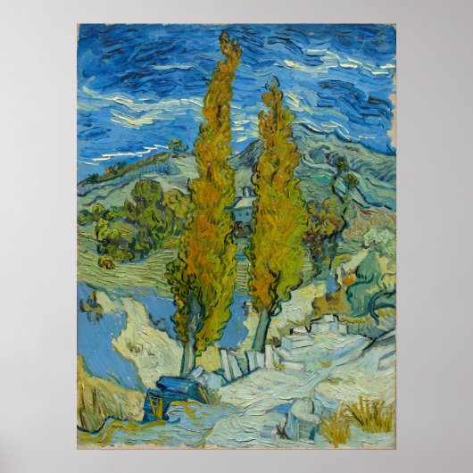Vincent van Gogh, twee populieren in de Alpilles Poster (Voorkant)