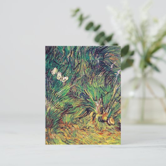 Vincent Van Gogh - Twee witte Butterflies Fine Art Briefkaart (Staand voorkant)