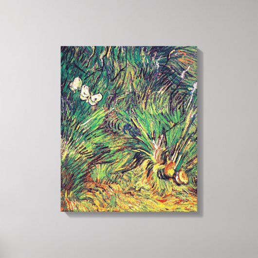 Vincent Van Gogh - Twee witte Butterflies Fine Art Canvas Afdruk (Voorkant)