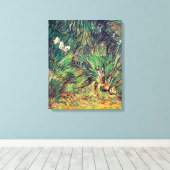 Vincent Van Gogh - Twee witte Butterflies Fine Art Canvas Afdruk (Insitu (Houten vloer))