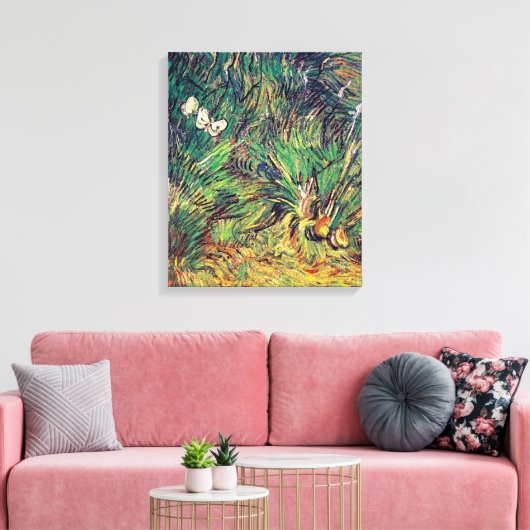 Vincent Van Gogh - Twee witte Butterflies Fine Art Canvas Afdruk (Insitu (Woonkamer))