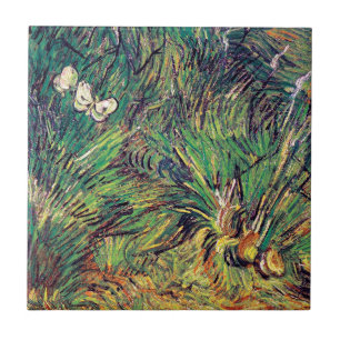 Vincent Van Gogh - Twee witte Butterflies Fine Art Tegeltje