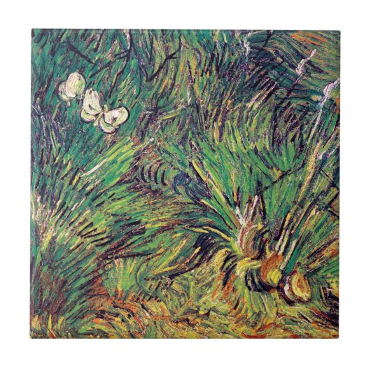 Vincent Van Gogh - Twee witte vlinders Kunstwerk Tegeltje (Voorkant)