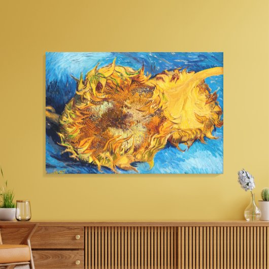 Vincent van Gogh - Two Cut Sunflower Canvas Afdruk (Insitu (Woonkamer))