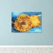 Vincent van Gogh - Two Cut Sunflower Canvas Afdruk (Insitu (Houten vloer))