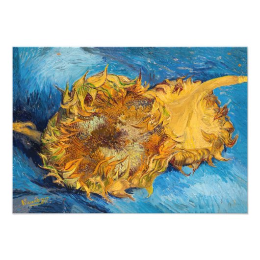 Vincent van Gogh - Two Cut Sunflower Foto Afdruk (Voorkant)