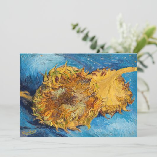 Vincent van Gogh - Two Cut Sunflower Kaart (Staand voorkant)