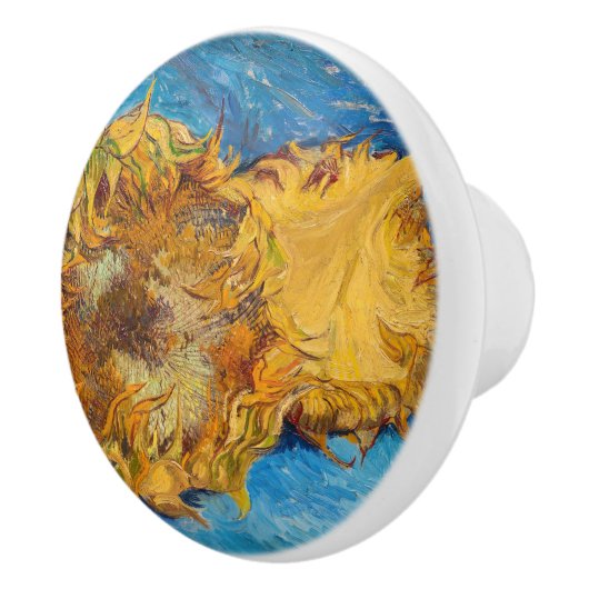 Vincent van Gogh - Two Cut Sunflower Keramische Knop (Rechts)