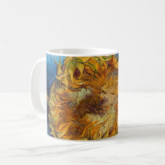 Vincent van Gogh - Two Cut Sunflower Koffiemok (Voorkant links)