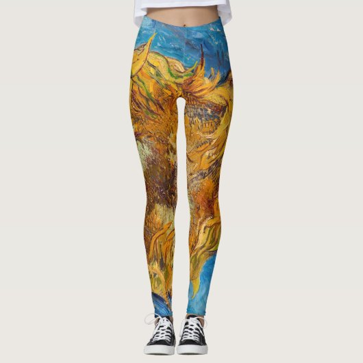 Vincent van Gogh - Two Cut Sunflower Leggings (Voorkant)