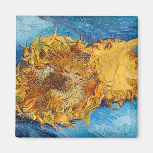 Vincent van Gogh - Two Cut Sunflower Magneet (Voorkant)