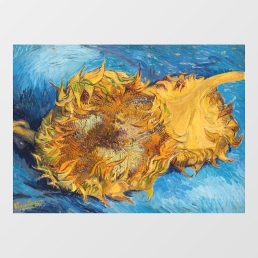 Vincent van Gogh - Two Cut Sunflower Raamsticker (Vel)
