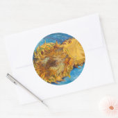 Vincent van Gogh - Two Cut Sunflower Ronde Sticker (Envelop)