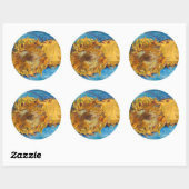 Vincent van Gogh - Two Cut Sunflower Ronde Sticker (Vel)