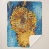 Vincent van Gogh - Two Cut Sunflower Sherpa Deken (Voorkant)