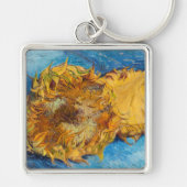 Vincent van Gogh - Two Cut Sunflower Sleutelhanger (Voorkant)
