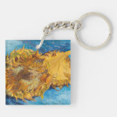Vincent van Gogh - Two Cut Sunflower Sleutelhanger (Achterkant)