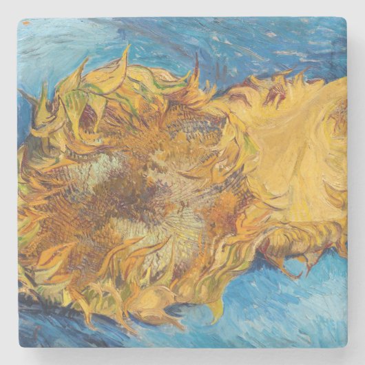 Vincent van Gogh - Two Cut Sunflower Stenen Onderzetter (Voorkant)