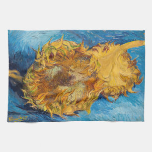 Vincent van Gogh - Two Cut Sunflower Theedoek