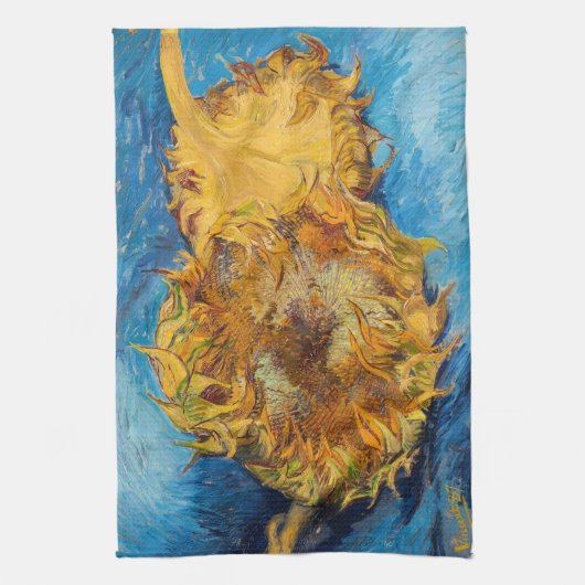 Vincent van Gogh - Two Cut Sunflower Theedoek (Verticaal)