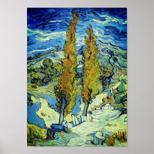Vincent Van Gogh Two Poplars op Saint-Rémy Poster (Voorkant)