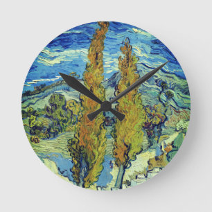 Vincent Van Gogh Two Poplars op Saint-Rémy Ronde Klok